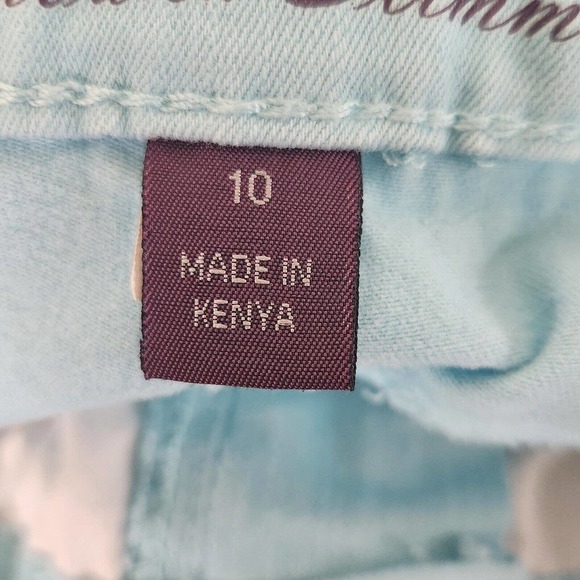 Gloria Vanderbilt Cropped Capri Pants Size 10 Solid Aqua Blue Slimming Effect - Picture 6 of 9